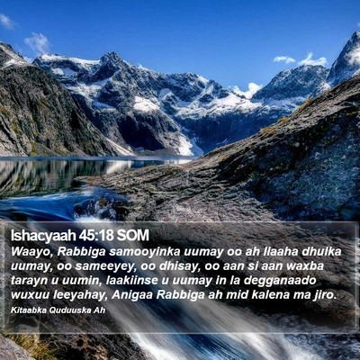 Ishacyaah 45:18 SOM Bible Verse Image