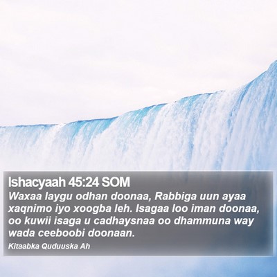 Ishacyaah 45:24 SOM Bible Verse Image