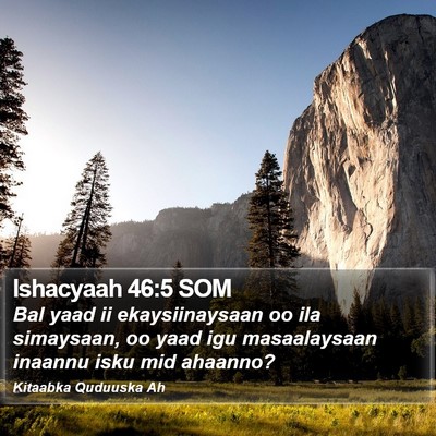 Ishacyaah 46:5 SOM Bible Verse Image