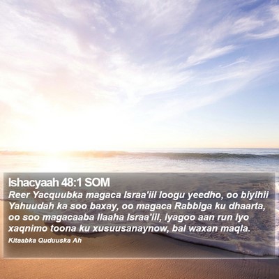 Ishacyaah 48:1 SOM Bible Verse Image