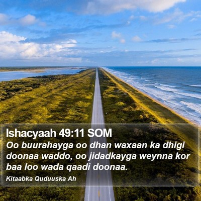 Ishacyaah 49:11 SOM Bible Verse Image