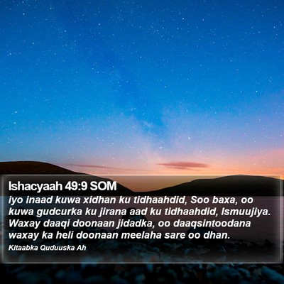 Ishacyaah 49:9 SOM Bible Verse Image