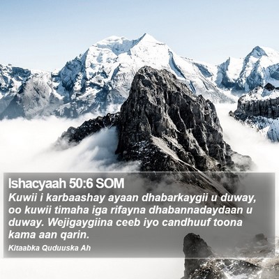 Ishacyaah 50:6 SOM Bible Verse Image