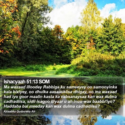 Ishacyaah 51:13 SOM Bible Verse Image