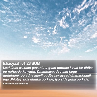 Ishacyaah 51:23 SOM Bible Verse Image