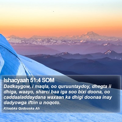 Ishacyaah 51:4 SOM Bible Verse Image