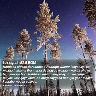 Ishacyaah 52:5 SOM Bible Verse Image