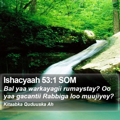 Ishacyaah 53:1 SOM Bible Verse Image