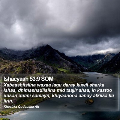 Ishacyaah 53:9 SOM Bible Verse Image