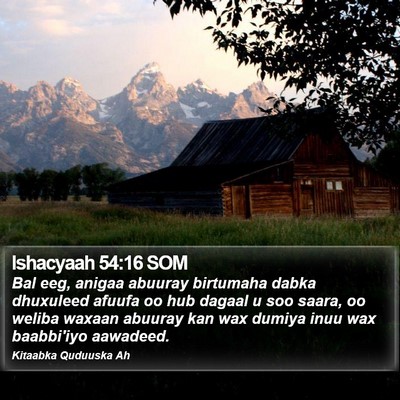 Ishacyaah 54:16 SOM Bible Verse Image