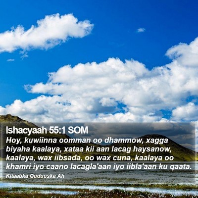 Ishacyaah 55:1 SOM Bible Verse Image