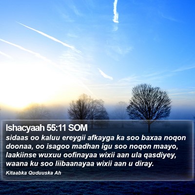 Ishacyaah 55:11 SOM Bible Verse Image