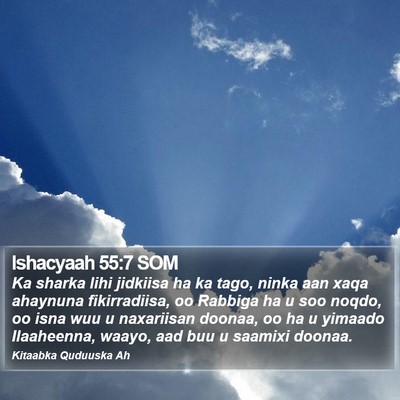 Ishacyaah 55:7 SOM Bible Verse Image