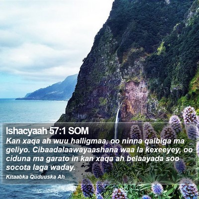 Ishacyaah 57:1 SOM Bible Verse Image