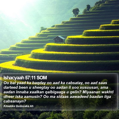 Ishacyaah 57:11 SOM Bible Verse Image