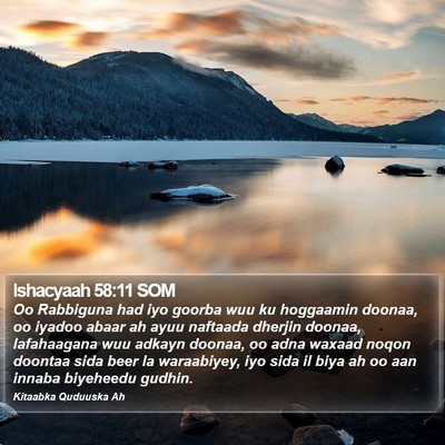 Ishacyaah 58:11 SOM Bible Verse Image