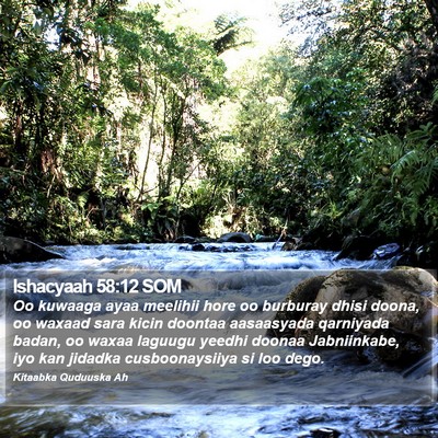 Ishacyaah 58:12 SOM Bible Verse Image