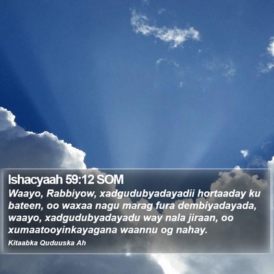 Ishacyaah 59:12 SOM Bible Verse Image