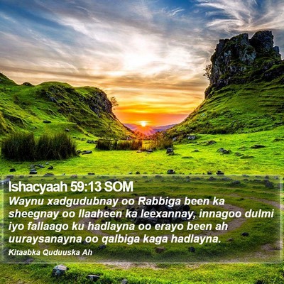 Ishacyaah 59:13 SOM Bible Verse Image