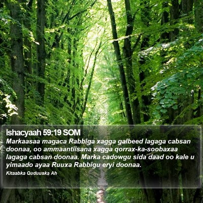 Ishacyaah 59:19 SOM Bible Verse Image