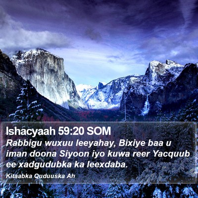 Ishacyaah 59:20 SOM Bible Verse Image