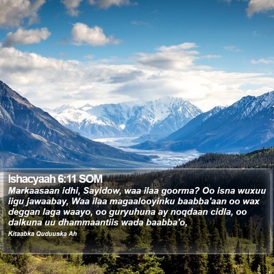 Ishacyaah 6:11 SOM Bible Verse Image