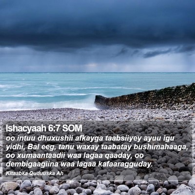 Ishacyaah 6:7 SOM Bible Verse Image
