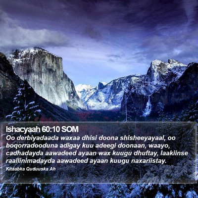 Ishacyaah 60:10 SOM Bible Verse Image