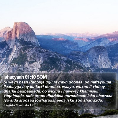 Ishacyaah 61:10 SOM Bible Verse Image