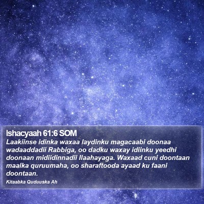 Ishacyaah 61:6 SOM Bible Verse Image
