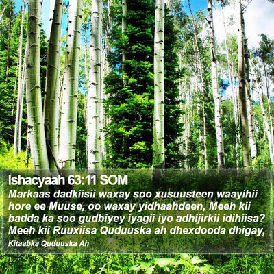 Ishacyaah 63:11 SOM Bible Verse Image