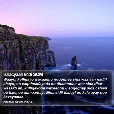 Ishacyaah 64:6 SOM Bible Verse Image