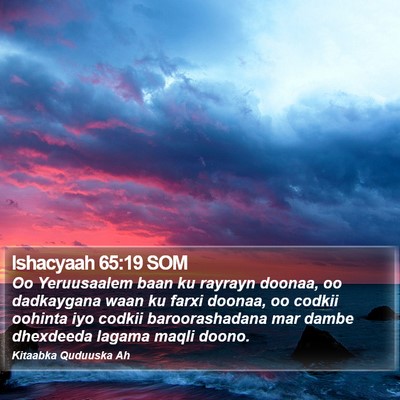 Ishacyaah 65:19 SOM Bible Verse Image