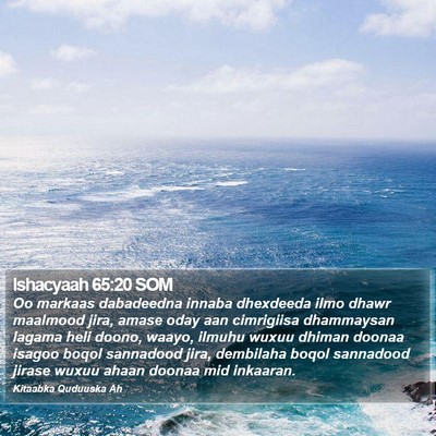Ishacyaah 65:20 SOM Bible Verse Image
