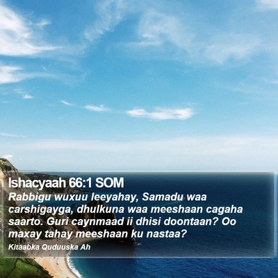 Ishacyaah 66:1 SOM Bible Verse Image