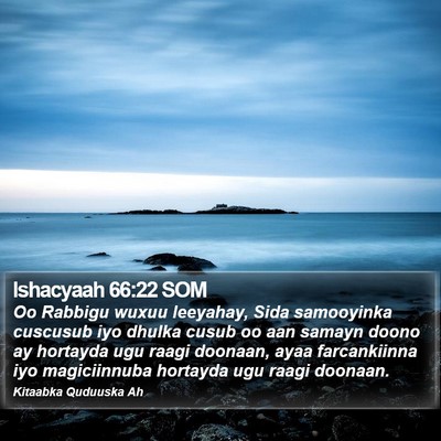 Ishacyaah 66:22 SOM Bible Verse Image
