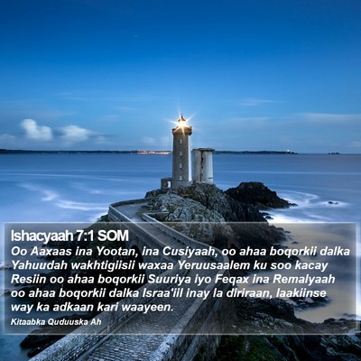 Ishacyaah 7:1 SOM Bible Verse Image
