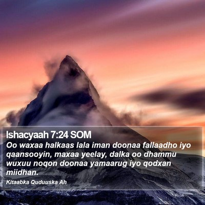 Ishacyaah 7:24 SOM Bible Verse Image