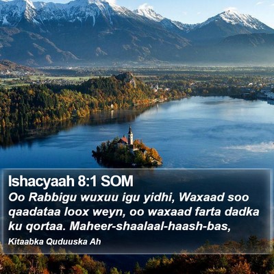 Ishacyaah 8:1 SOM Bible Verse Image