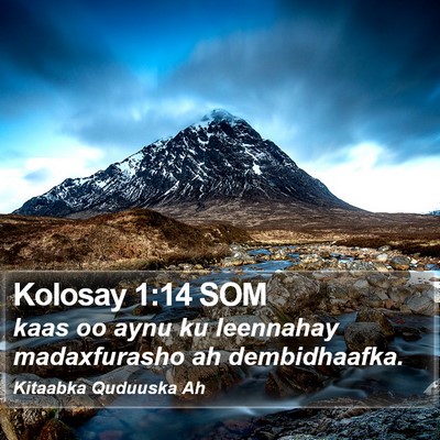 Kolosay 1:14 SOM Bible Verse Image