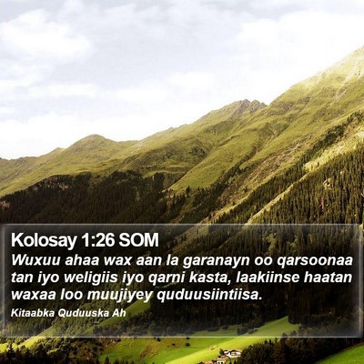 Kolosay 1:26 SOM Bible Verse Image