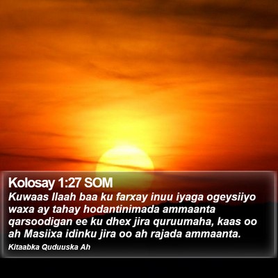 Kolosay 1:27 SOM Bible Verse Image