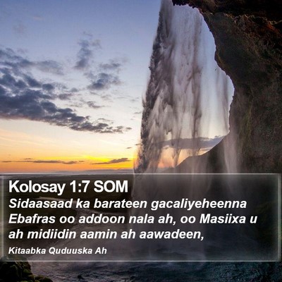 Kolosay 1:7 SOM Bible Verse Image