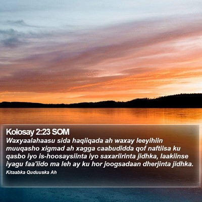Kolosay 2:23 SOM Bible Verse Image
