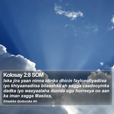 Kolosay 2:8 SOM Bible Verse Image