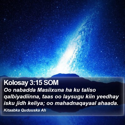 Kolosay 3:15 SOM Bible Verse Image