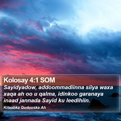 Kolosay 4:1 SOM Bible Verse Image