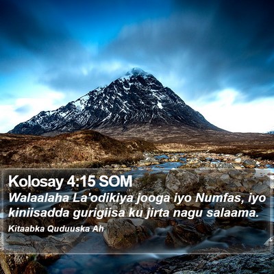 Kolosay 4:15 SOM Bible Verse Image