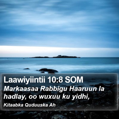 Laawiyiintii 10:8 SOM Bible Verse Image