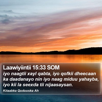 Laawiyiintii 15:33 SOM Bible Verse Image